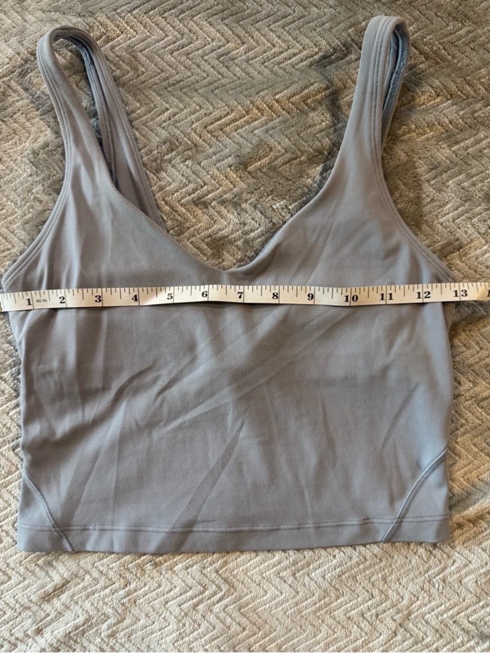 Lululemon Sports Bra Crop Tank Grey Sage/Light Blue Size 4 - Picture 5 of 6